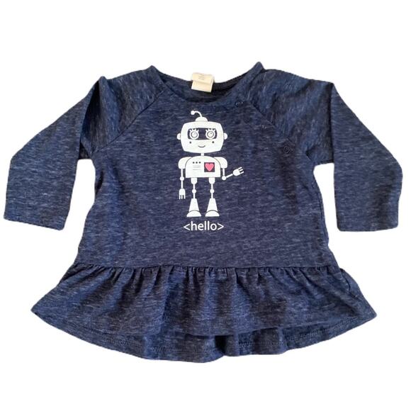 Tucker+Tate Coding Robot <hello> Ruffle Tee - Picture 1 of 3